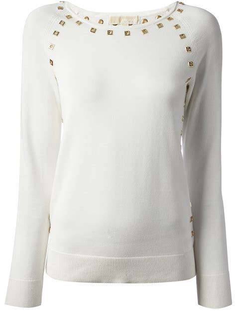 michael kors white sweater with gold zippers|michael kors sweatsuits for women.